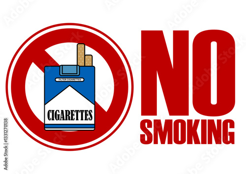 貼り紙看板イラストー禁煙No Smokingー	