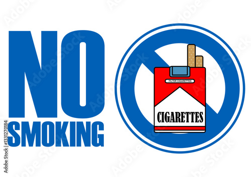 貼り紙看板イラストー禁煙No Smokingー	