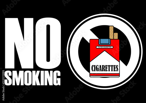 貼り紙看板イラストー禁煙No Smokingー	