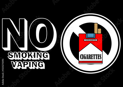 貼り紙看板イラストー禁煙No Smokingー	