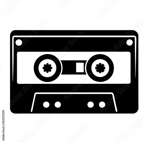 Vintage audio cassette tape isolated on white background
