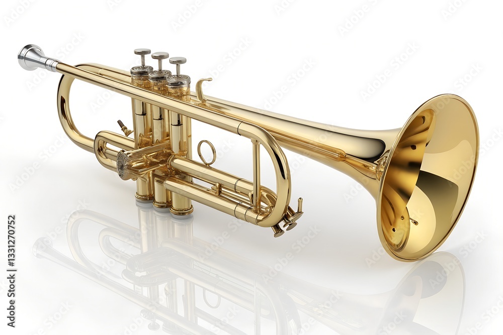 Obraz premium brass trumpet isolated on white