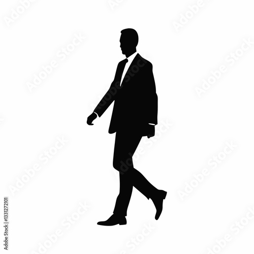 Businessman running towards success in a suit