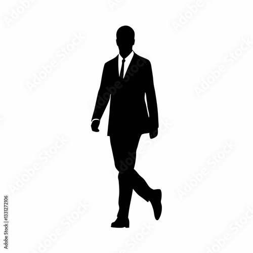 Businessman running towards success in a suit