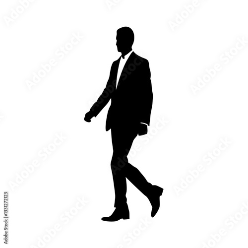 Businessman running towards success in a suit