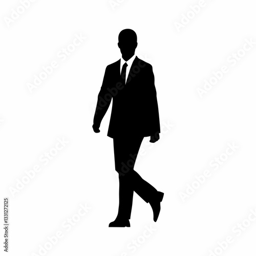 Businessman running towards success in a suit