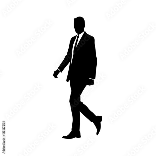 Businessman running towards success in a suit