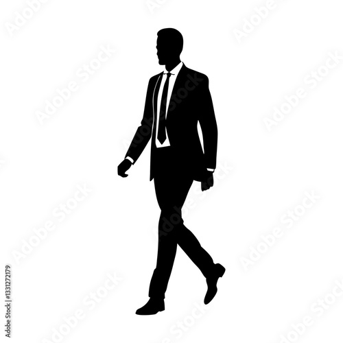 Businessman running towards success in a suit