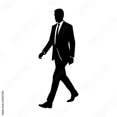 Businessman running towards success in a suit