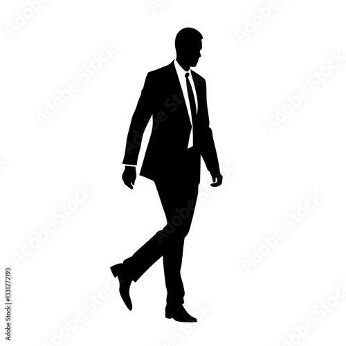 Businessman running towards success in a suit