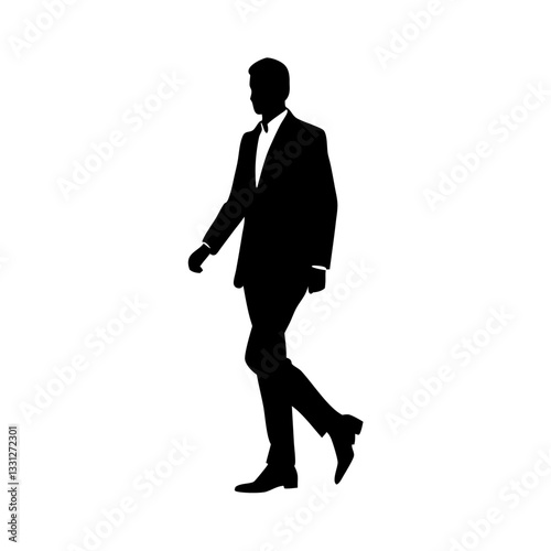 Businessman running towards success in a suit