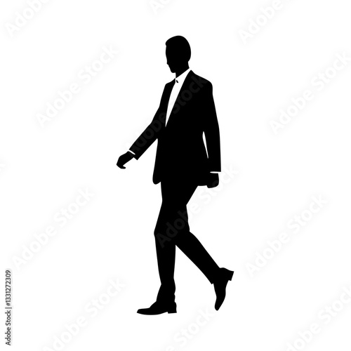 Businessman running towards success in a suit