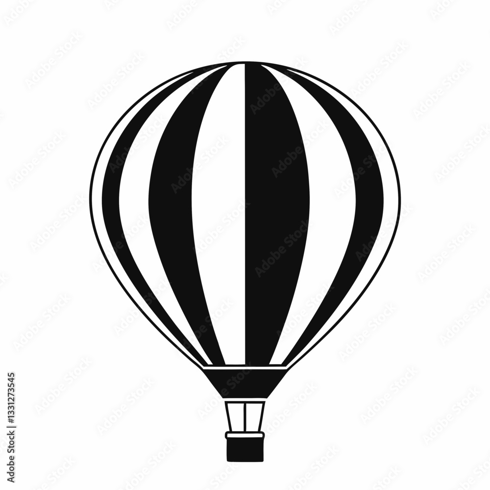 Obraz premium Colorful hot air balloon flying in the sky for adventure and travel illustration