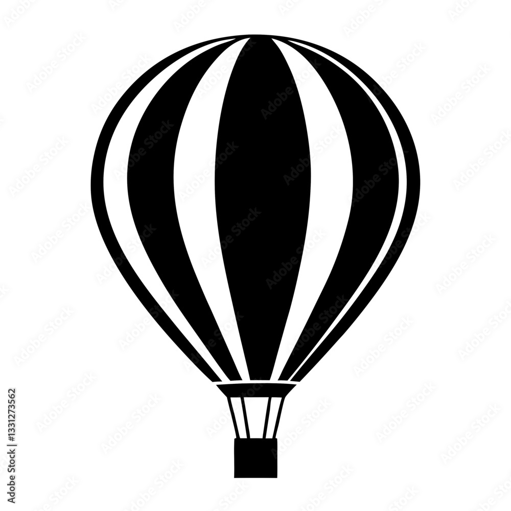Obraz premium Colorful hot air balloon flying in the sky for adventure and travel illustration