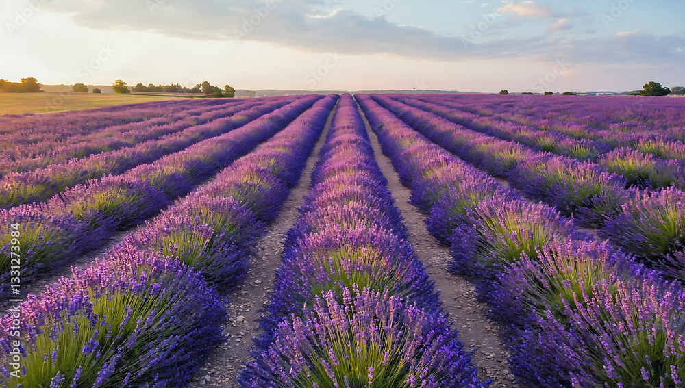 Obraz premium Sunset over Lavender Field
