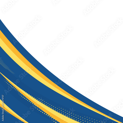 Blue and Gold Corner Border Design Vector