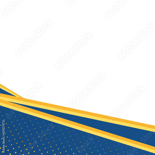 Blue and Gold Corner Border Design Vector