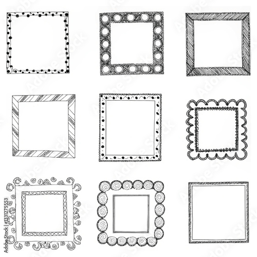 Hand drawn ornamental frame collection
