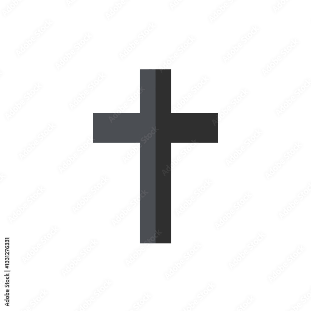 Simple cross design in minimal style with subtle shadows and highlights vector art Simple cross design in minimal style with subtle shadows and highlights vector art