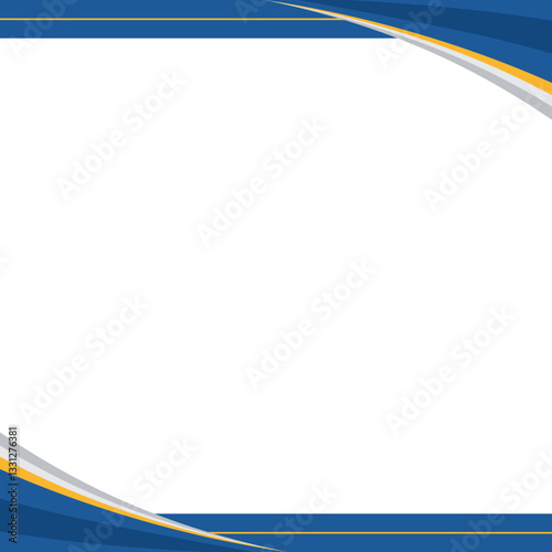 Blue and Gold Corner Border Design Vector