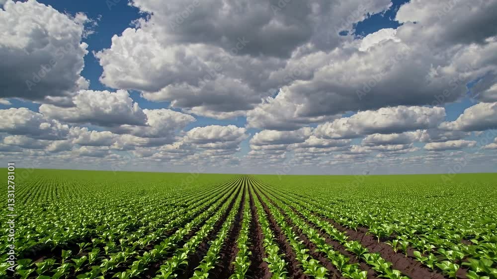 The Lush Green Crop Field