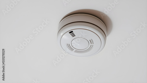 A Smoke Detector Affixed to a Ceiling, Standing Guard Against Fire, Emphasizing Home Safety and Early Warning Systems.