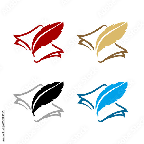 logo set of  feathers