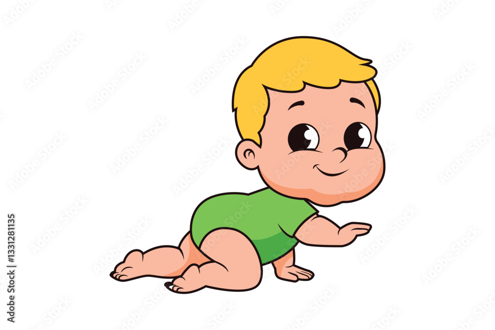 Cute Baby Boy Character Vector Illustration Cute Baby Boy Character Vector Illustration