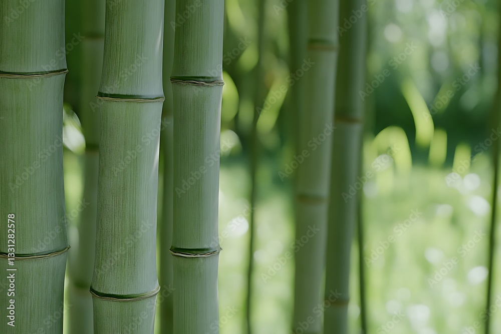 Close-up of Green Bamboo Stalks in Nature Close-up of Green Bamboo Stalks in Nature