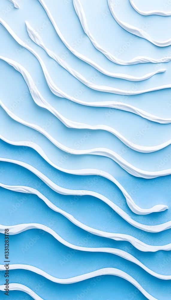 Fototapeta premium Abstract blue and white wavy texture