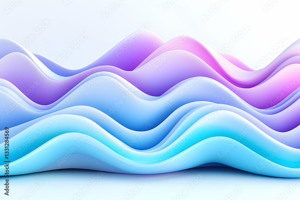 Fototapeta premium Abstract pastel wave landscape