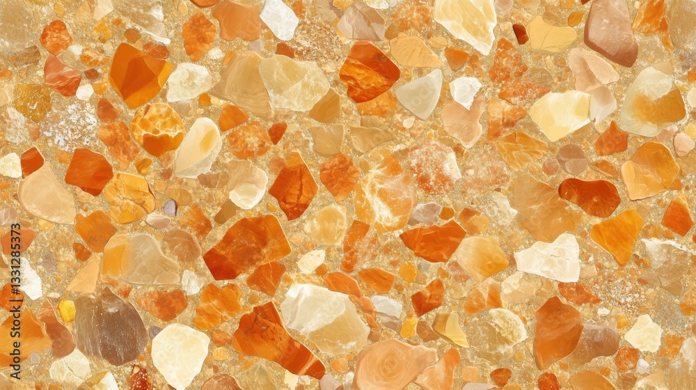 Textured sunstone background with mixed orange and amber crystals, warm and vibrant design Textured sunstone background with mixed orange and amber crystals, warm and vibrant design