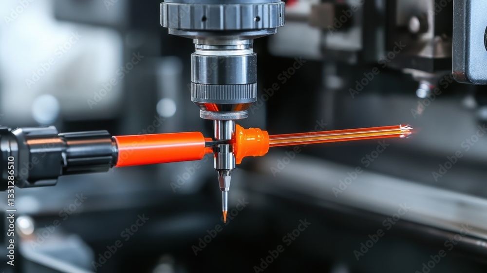 Plastic trimming machine cutting molded parts to exact specifications Plastic trimming machine cutting molded parts to exact specifications