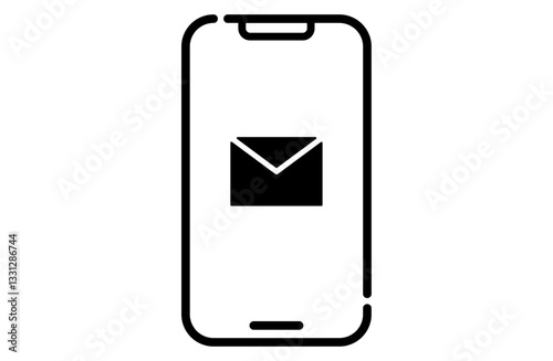 メールのアイコンが表示されたスマホのイラスト