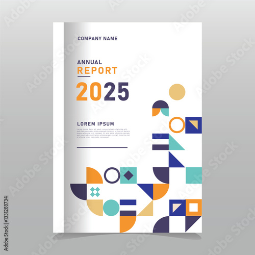 Business modern annual report cover book flyer geometric style graphic
