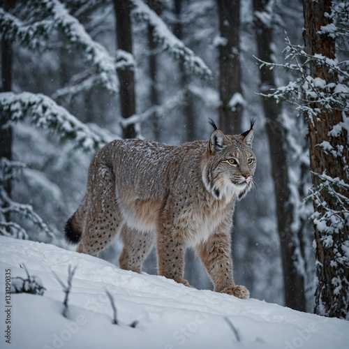 lynx in snow