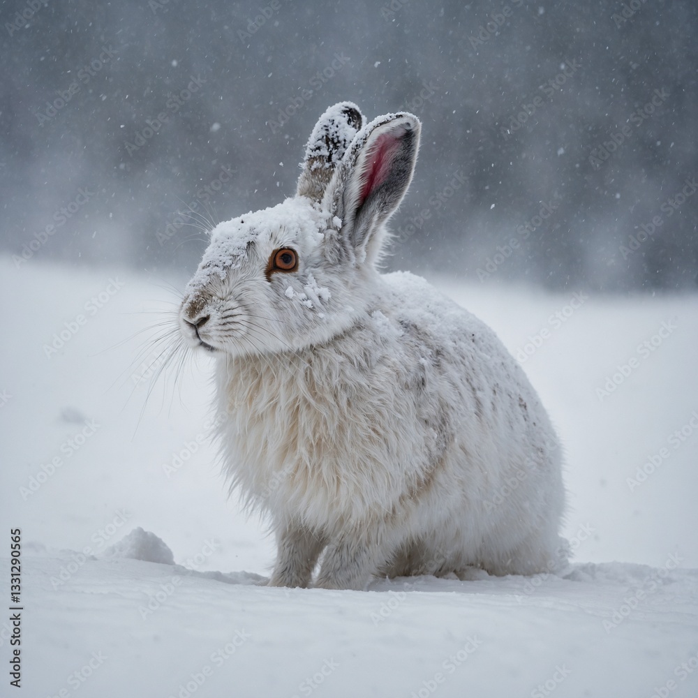 Obraz premium rabbit in snow