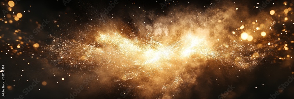 Fototapeta premium light burst mock up on black background 