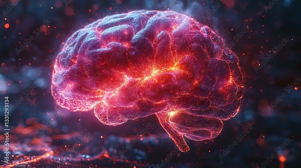 Obraz premium Innovative creative ai brain displaying advanced artificial intelligence development and neural network visualization in a striking modern banner design