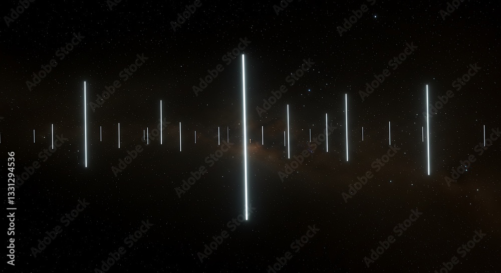 Obraz premium Illuminating Lines in Starry Space Creating a Unique Celestial Scene