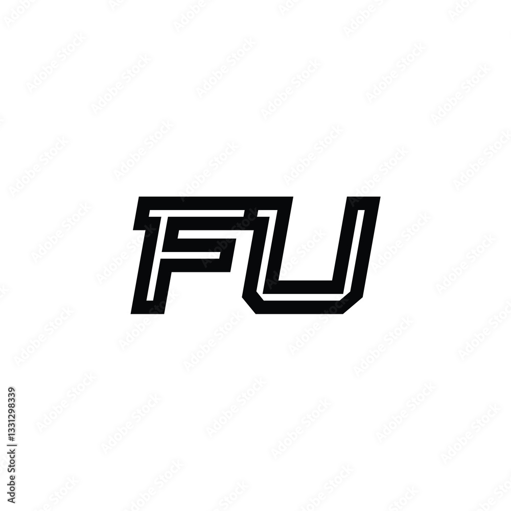 FU monogram logo design letter text name symbol monochrome logotype alphabet character simple logo FU monogram logo design letter text name symbol monochrome logotype alphabet character simple logo
