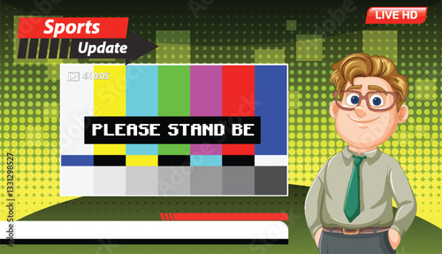 Sports Broadcast Technical Difficulty Illustration