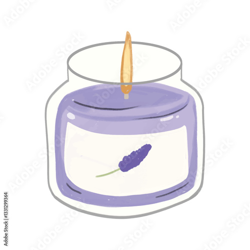 Lavender Scented Candle in a Glass Jar