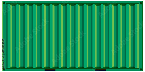 Green Shipping Container Illustration