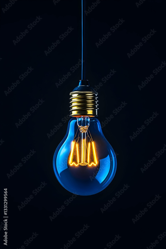 Glowing blue lightbulb on black background (1) Glowing blue lightbulb on black background (1)