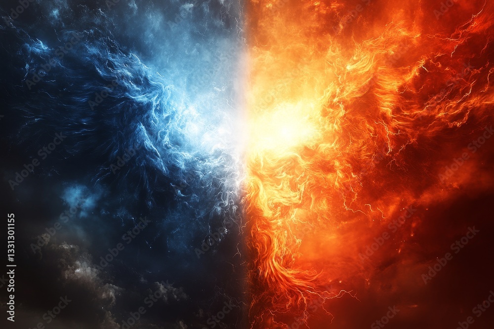 Fototapeta premium versus wallpaper, heaven and hell, good vs evil, light and darkness background, for match competition