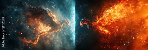 versus wallpaper, heaven and hell, good vs evil, light and darkness background, for match competition
