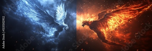versus wallpaper, heaven and hell, good vs evil, light and darkness background, for match competition