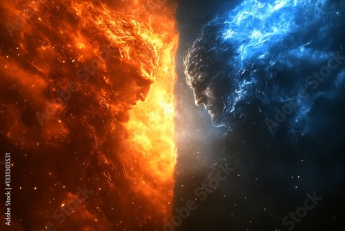 versus wallpaper, heaven and hell, good vs evil, light and darkness background, for match competition