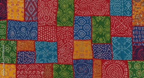 Multicolor Bandhani Patchwork With Traditional Tie-Dye Variations